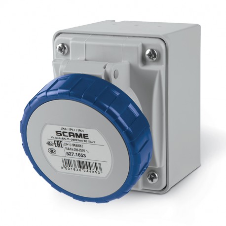 527.M1653 SCAME BASE 2P+T IP67 16A 6h 200-250V AC 50Hz