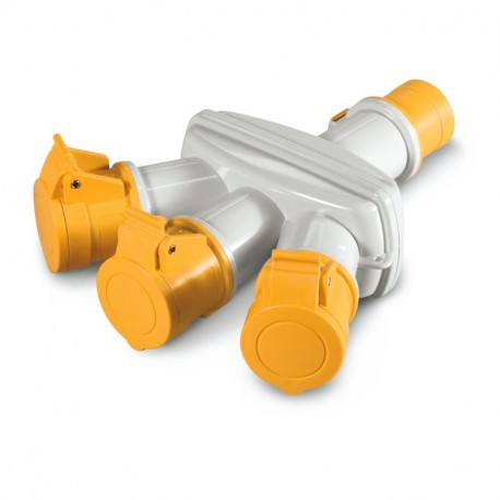 606.3005-479 SCAME 3-WEGE-ADAPTER 2P+E 16A IP44