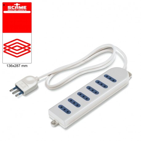 999.10224C SCAME 6 OUTLET SOCKET BLISTER PACKED