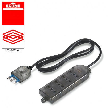 999.10223CF SCAME PRESA QUADRUPLA FUME 16A BIV. C/CAVO