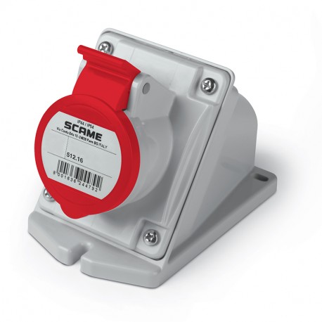 512.1656 SCAME PRESA PAR.C/INC.3P+T 16A IP44 6H