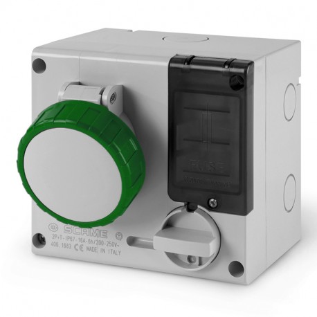 506.M16832 SCAME BASE ENCLAV. MEC. 2P+T IP67 16A 2h 50V