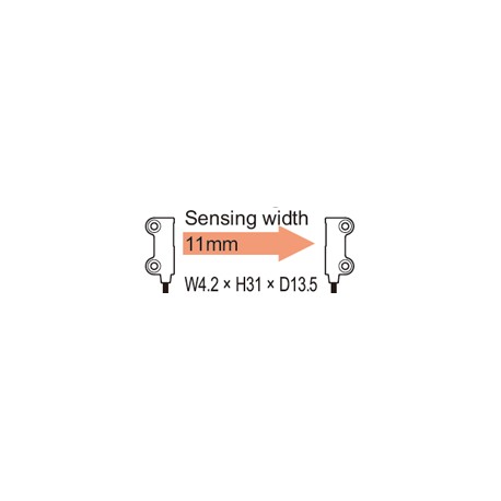UFTA11W FT-A11W PANASONIC Faser (thru-beam, breitstrahlend type, 4.2 x 31 x 13,5 mm, side sensing, Biegeradi..