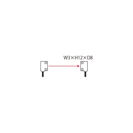 FT-Z30EW PANASONIC Fiber (thru-beam, flat type, 3 x 12 x 8mm, side sensing, bending radius R1, 2m, IP40)