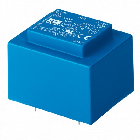 VC 3,2/1/9 BLOCK Printtransformator
vergossen, PRI 230 Vac, SEC 3,2 ‑ 16 VA, 6 ‑24 Vac, 2 x 6 ‑ 2 x 24 Vac