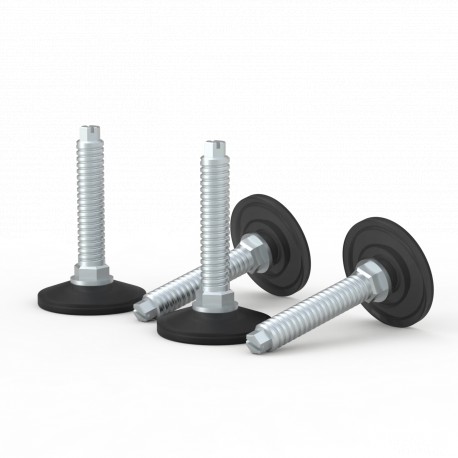 LF430 ELDON Pie nivelador M12, 3000 N por pie, nivelación máxima de 30 mm pack de 4