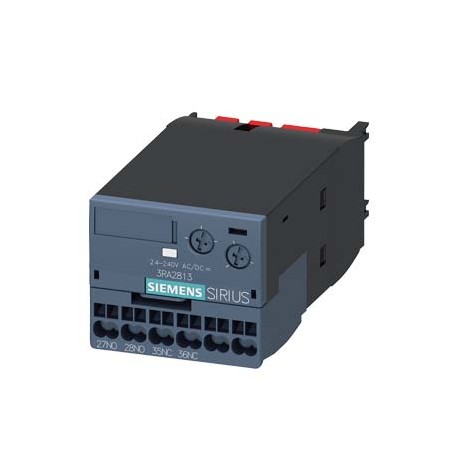 3RA2813-2FW10 SIEMENS Solid-state time-delayed auxiliary switch ON delay Relay 1 NC + 1 NO 24...240 V AC/DC ..