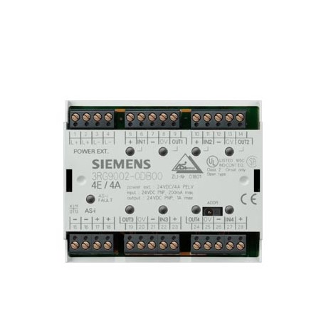 3RG9002-0DC00 SIEMENS AS-Interface module F90, digital 4 DI/4 DQ, IP20 4 x inputs for 3-wire sensor External..