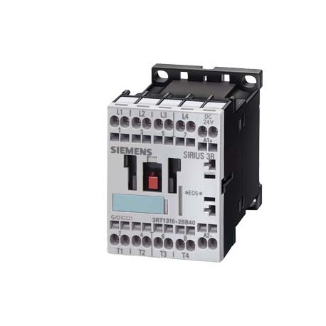 3RT1316-2BB40 SIEMENS CONTACTEUR, AC-3 4 KW / 400 V, AC-1 18 A, DC 24 V, 4-POLE, 4 NO, TAILLE S00, CAGE CLA..