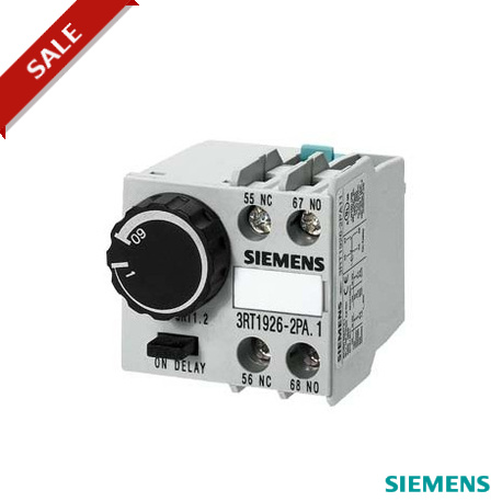 3RT1926-2PR11-0MT0 SIEMENS PNEUMATIC hora do equipamento BLOCO RUECKFALLVERZOEGERT 1 ... 60S 1NO + 1NC para..