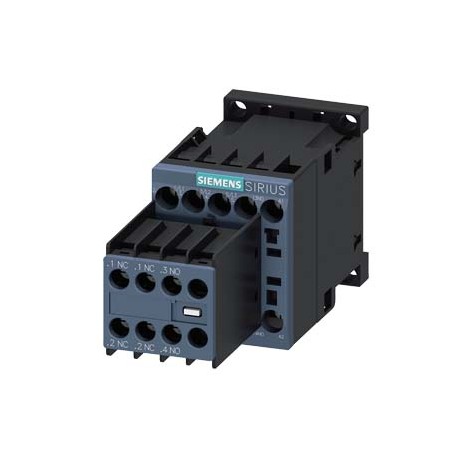 3RT2016-1BB44 SIEMENS power contactor, AC-3e/AC-3, 9 A, 4 kW / 400 V, 3-pole, 24 V DC, auxiliary contacts: 1..