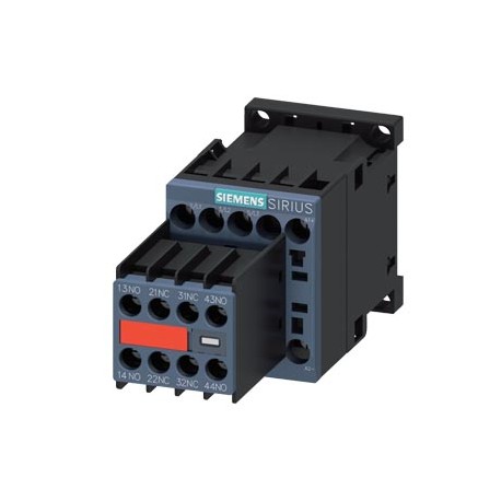 3RT2016-1BB44-3MA0 SIEMENS Power contactor, AC-3 9 A, 4 kW / 400 V 2 NO + 2 NC, 24 V DC 3-pole, Size S00 Scr..