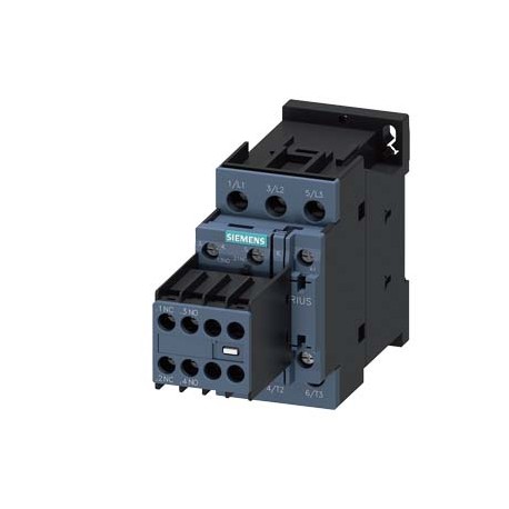 3RT2023-1AP04 SIEMENS power contactor, AC-3 9 A, 4 kW / 400 V 2 NO + 2 NC, 230 V AC, 50 Hz 3-pole, Size S0 s..