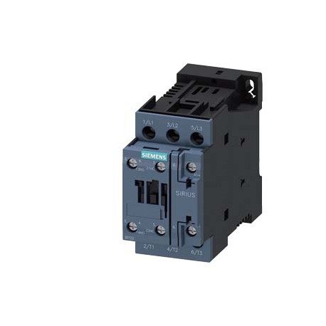 3RT2023-1BE40 SIEMENS power contactor, AC-3 9 A, 4 kW / 400 V 1 NO + 1 NC, 60 V DC 3-pole, Size S0 screw ter..