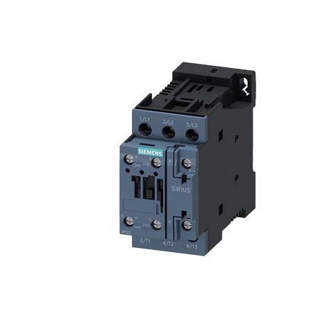 3RT2024-1BB40-0CC0 SIEMENS power contactor, AC-3e/AC-3, 12 A, 5.5 kW / 400 V, 3-pole, 24 V DC, auxiliary con..