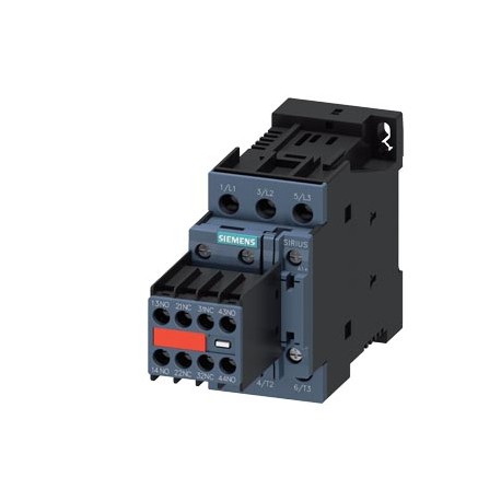 3RT2024-1BB44-3MA0 SIEMENS power contactor, AC-3 12 A, 5.5 kW / 400 V 2 NO + 2 NC, 24 V DC 3-pole, Size S0 s..