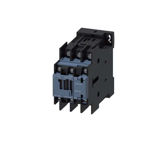 3RT2024-4BB40 SIEMENS power contactor, AC-3 12 A, 5.5 kW / 400 V 1 NO + 1 NC, 24 V DC 3-pole, Size S0 ring c..