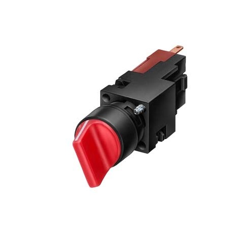 3SB2202-2AC01 SIEMENS Selector switch, 16 mm, round, plastic, red, 2 switch positions O-I, latching, actuati..
