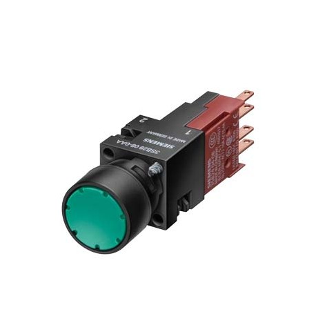 3SB2203-0AC01 SIEMENS bouton, 16 mm, rond, plastique, rouge, bouton poussoir, plat, 1 NF