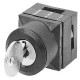  3SB3110-4ED01 SIEMENS 26X26MM SQUARE PLASTIC ACTUATOR: RONIS LOCK WITH 2 KEYS MOMENTARY CONTACT 3 SWITCH PO..