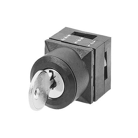  3SB3110-4ED01 SIEMENS 26X26MM SQUARE PLASTIC ACTUATOR: RONIS LOCK WITH 2 KEYS MOMENTARY CONTACT 3 SWITCH PO..