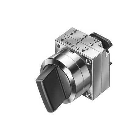  3SB3501-2FA51 SIEMENS 22MM METAL ROUND ACTUATOR: SELECTOR SWITCH LEFT LATCH.,RI.MOMEN.CONT.TYPE 3 SWITCH PO..