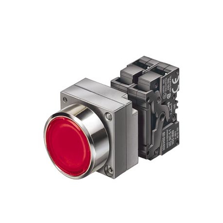  3SB3606-0AA01 SIEMENS 22MM METAL ROUND COMPLETE UNIT COMBINATION: ILLUMINATED PUSHBUTTON MOMENTARY CONTACT ..