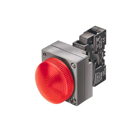 3SB3617-6BA20 SIEMENS 22MM METAL ROUND COMPLETE UNIT COMBINATION: INDICATOR LIGHT WITH CONCENTRIC RINGS ILL..