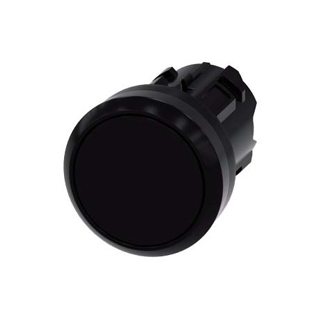 3SU1000-0AA10-0AA0 SIEMENS Pushbutton, 22 mm, round, plastic, black, pushbutton, flat, latching, Push-to-rel..