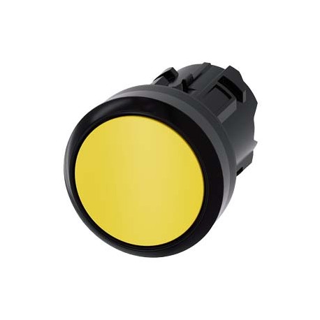 3SU1000-0AA30-0AA0 SIEMENS Pushbutton, 22 mm, round, plastic, yellow, pushbutton, flat, latching, Push-to-re..