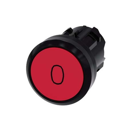 3SU1000-0AB20-0AD0 SIEMENS Pushbutton, 22 mm, round, plastic, red, inscription: O, pushbutton, flat, momenta..