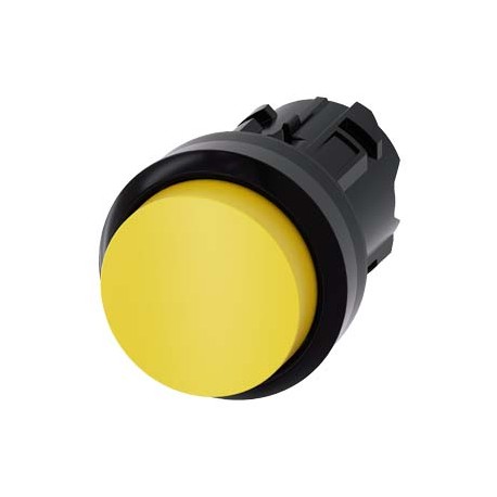 3SU1000-0BB30-0AA0 SIEMENS Pushbutton, 22 mm, round, plastic, yellow, pushbutton, raised, momentary contact ..