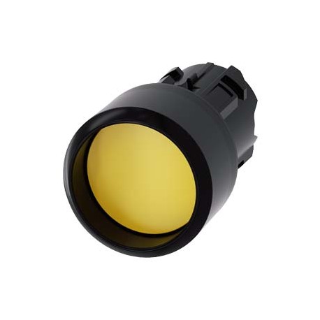 3SU1000-0CB30-0AA0 SIEMENS Pushbutton, 22 mm, round, plastic, yellow, Front ring, raised momentary contact t..