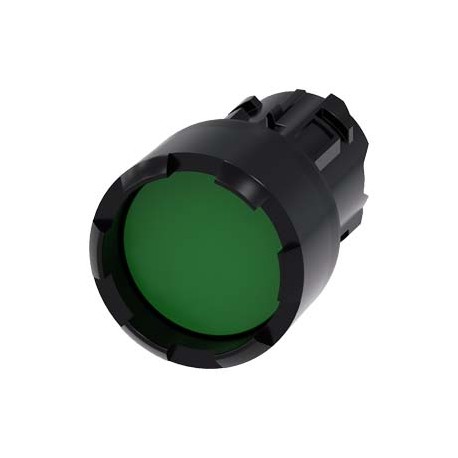 3SU1000-0DB40-0AA0 SIEMENS Pushbutton, 22 mm, round, plastic, green, Front ring, raised, castellated momenta..
