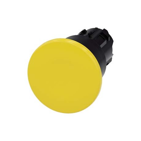 3SU1000-1BA30-0AA0 SIEMENS Mushroom pushbutton, 22 mm, round, plastic, yellow, 40 mm, latching, Pull-to-unla..