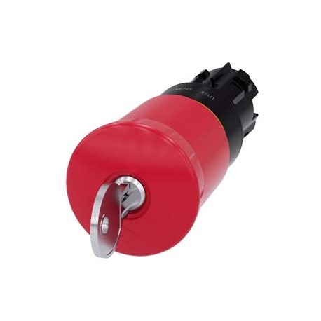 3SU1000-1HT20-0AA0 SIEMENS EMERGENCY STOP mushroom pushbutton, 22 mm, round, plastic, red, 40 mm, with CES l..