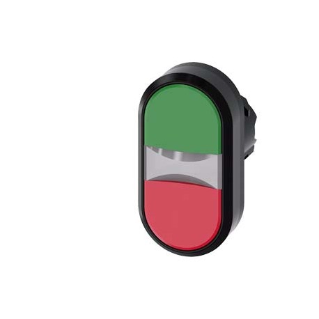 3SU1000-3AB42-0AA0 SIEMENS Twin pushbutton, 22 mm, round, plastic, green, red, pushbuttons, flat