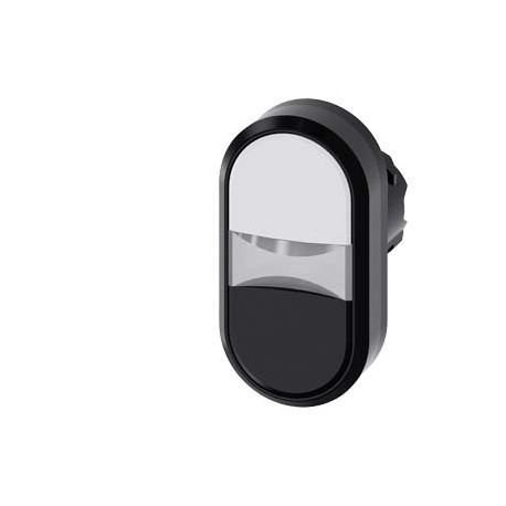 3SU1000-3AB61-0AA0 SIEMENS Twin pushbutton, 22 mm, round, plastic, white, black, pushbuttons, flat
