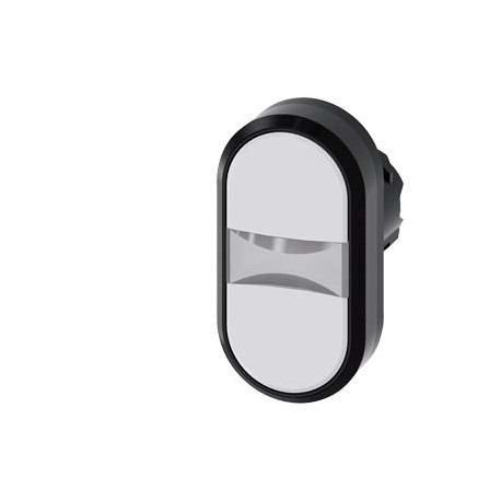 3SU1000-3AB66-0AA0 SIEMENS Twin pushbutton, 22 mm, round, plastic, white, white, pushbuttons, flat
