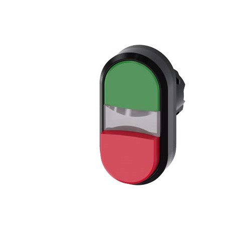 3SU1000-3BB42-0AA0 SIEMENS Twin pushbutton, 22 mm, round, plastic, green, red, pushbuttons, flat and raised