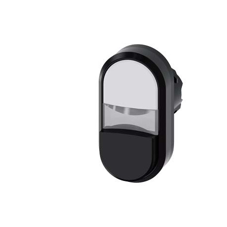 3SU1000-3BB61-0AA0 SIEMENS Twin pushbutton, 22 mm, round, plastic, white, black, pushbuttons, flat and raised