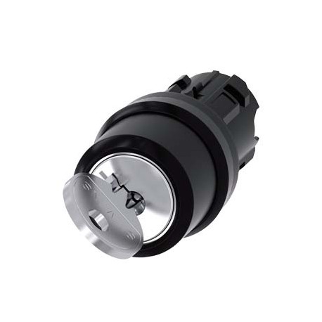 3SU1000-4BC01-0AA0 SIEMENS Interruptor de llave RONIS, 22 mm, redondo, plástico, N.º de cerradura SB30, con ..