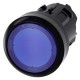 3SU1001-0AA50-0AA0 SIEMENS Illuminated pushbutton, 22 mm, round, plastic, blue, pushbutton, flat, latching, ..