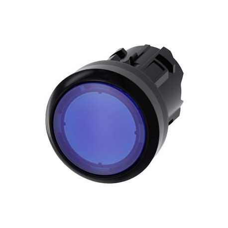 3SU1001-0AA50-0AA0 SIEMENS Illuminated pushbutton, 22 mm, round, plastic, blue, pushbutton, flat, latching, ..