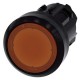 3SU1001-0AB00-0AA0 SIEMENS Illuminated pushbutton, 22 mm, round, plastic, amber, pushbutton, flat momentary ..