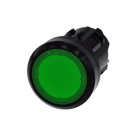 3SU1001-0AD40-0AA0 SIEMENS Indicator light in illuminated pushbutton design, 22 mm, round, plastic, green,