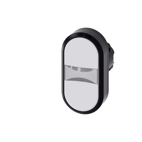 3SU1001-3AB66-0AA0 SIEMENS Illuminated twin pushbutton, 22 mm, round, plastic, white, white, pushbuttons, fl..