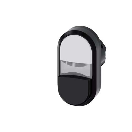 3SU1001-3BB61-0AA0 SIEMENS Illuminated twin pushbutton, 22 mm, round, plastic, white, black, pushbuttons, fl..