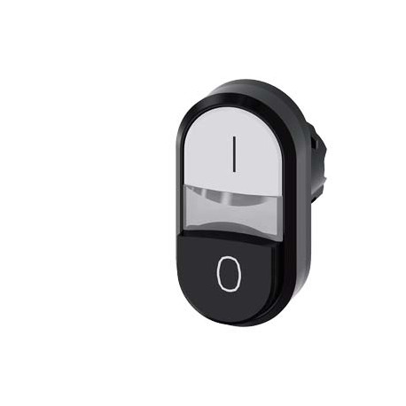 3SU1001-3BB61-0AK0 SIEMENS Illuminated twin pushbutton, 22 mm, round, plastic, white: I, Black: O, pushbutto..