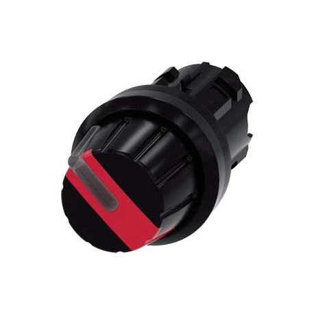 3SU1002-2AF20-0AA0 SIEMENS Selector switch, illuminable, 22 mm, round, plastic, red, Rotary knob, 2 switch p..